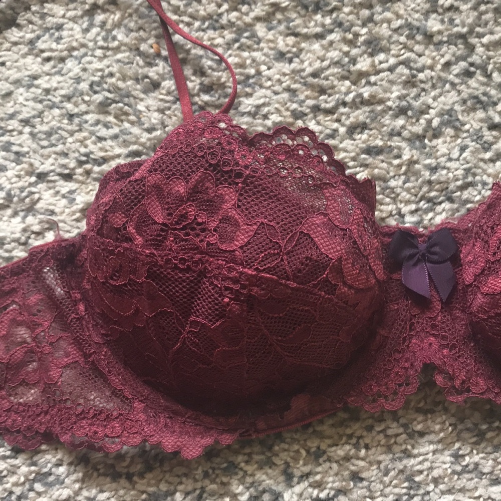 Maroon lace bra